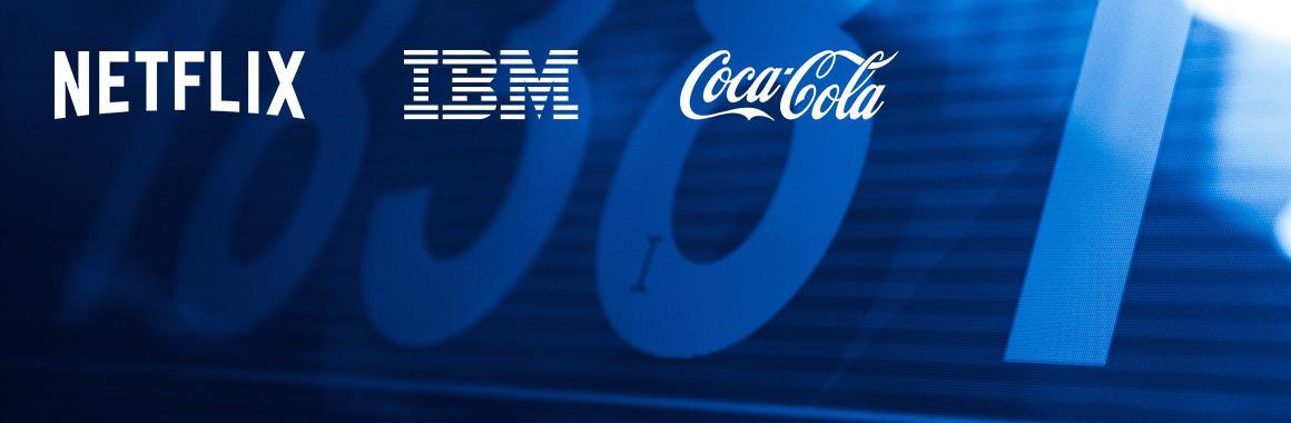 Quarterly statements from IBM, Netflix, Coca-Cola
