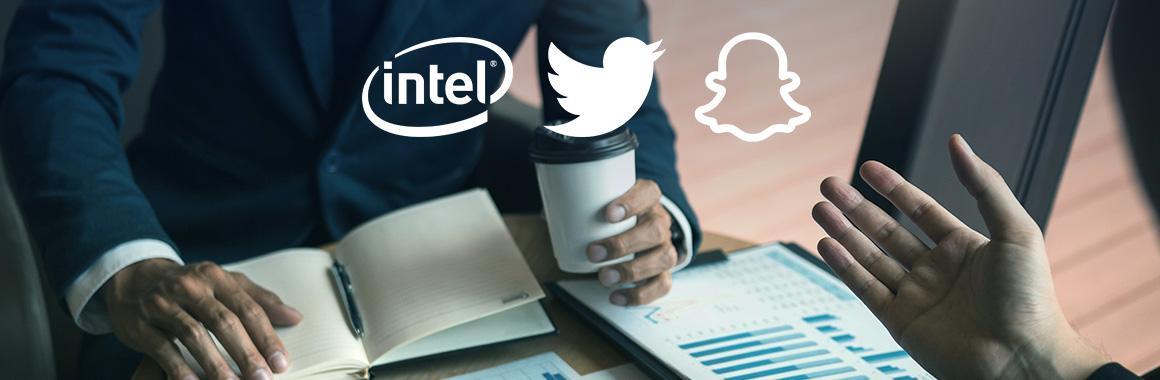 Quarterly statements from Twitter, Snap, and Intel