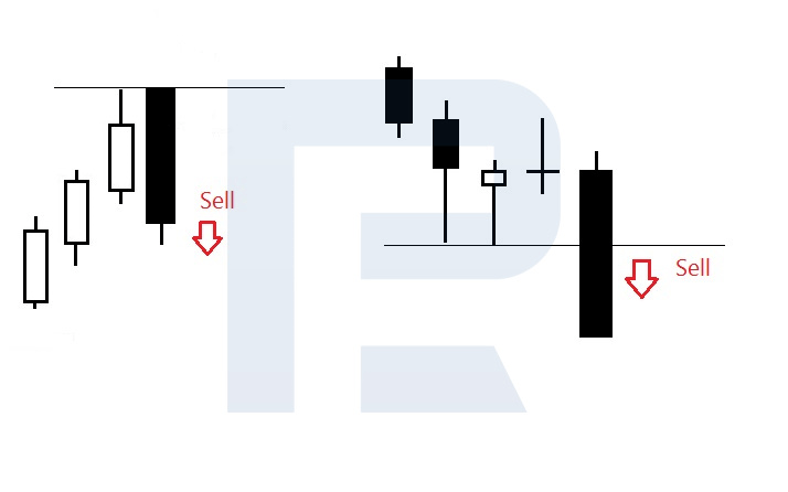 What a Bearish Marubozu pattern looks like